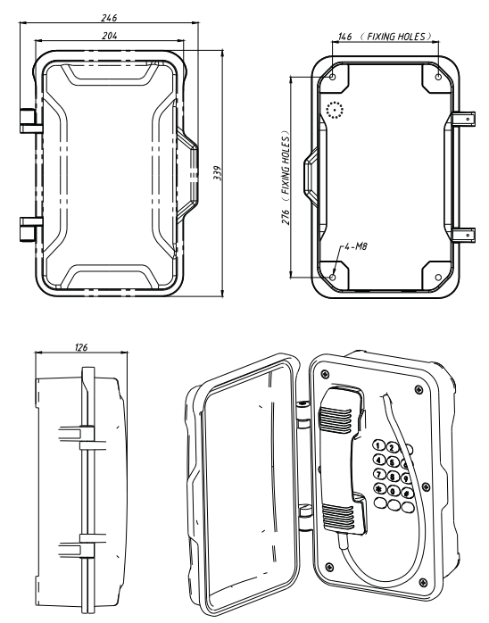 Dimensiones JR101-FK Drawing